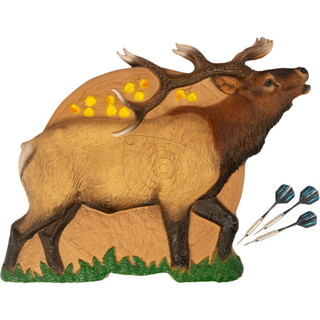 Rinehart Bull Elk Hunt Series Dartboard for Game Rooms