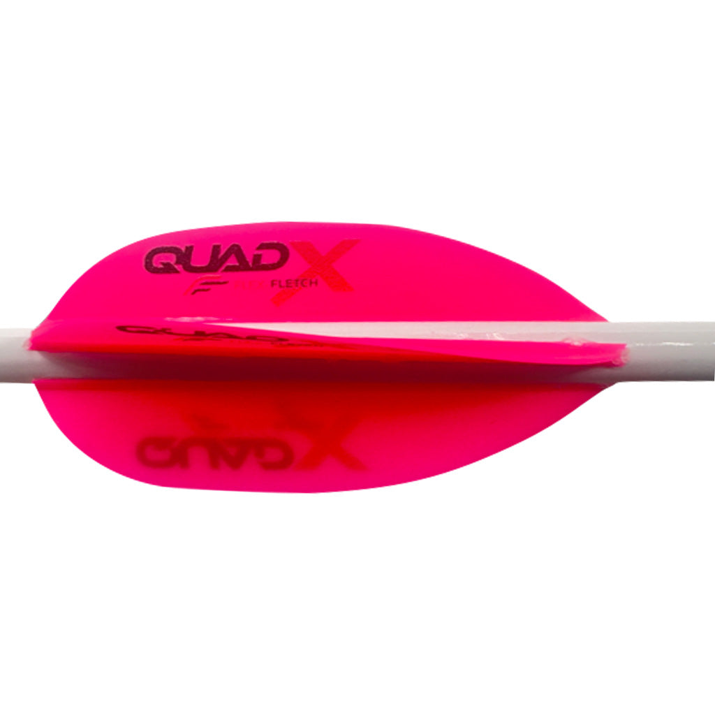 Flex Fletch Quad X Plastic Fletching Vanes Flo Red 50 pk.