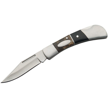 SZCO Dark Brownwood Handle Lockback Pocket Knife 3.5" Closed Length