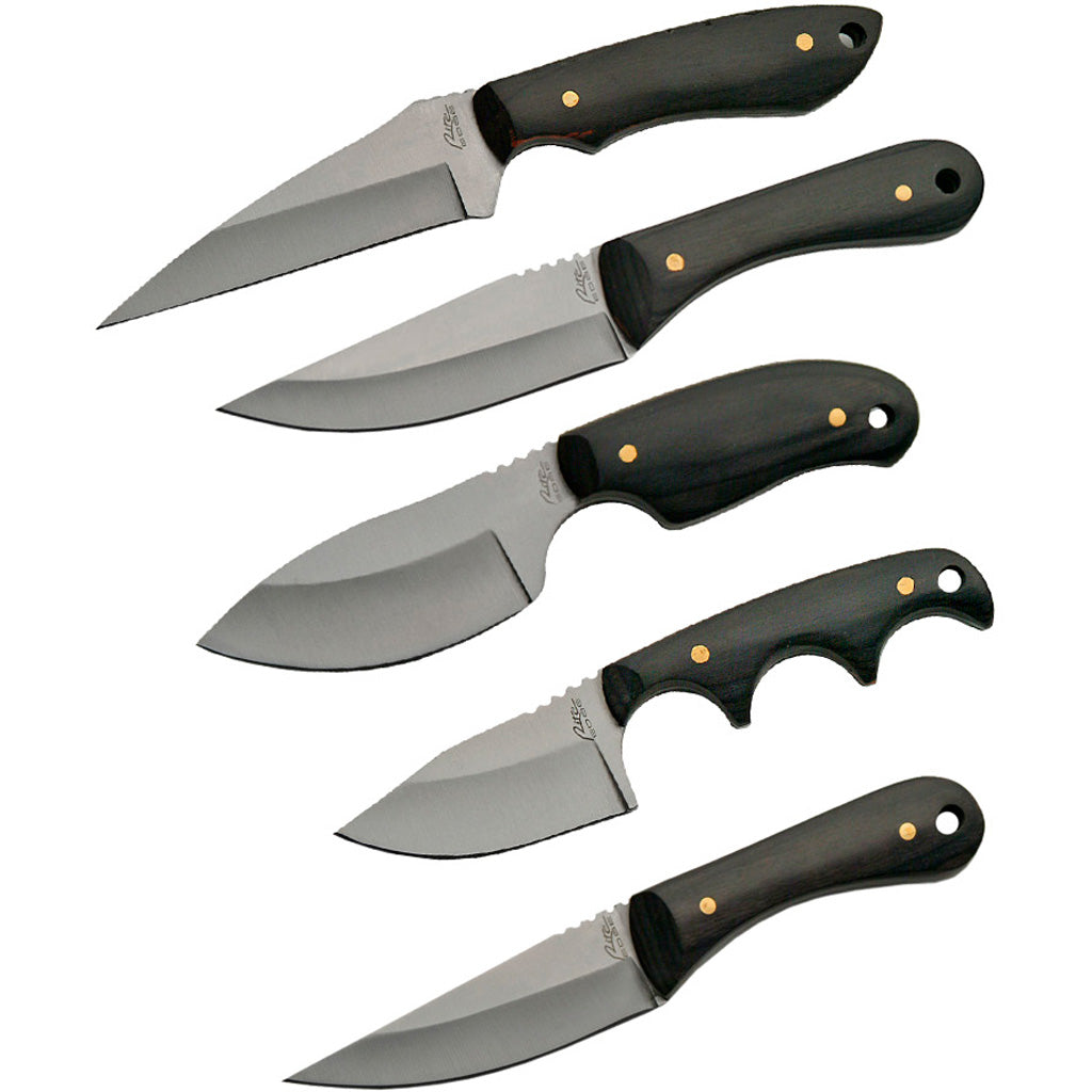 SZCO Five-Piece Hunting Skinner Knife Set with Stainless Blades and Sheath
