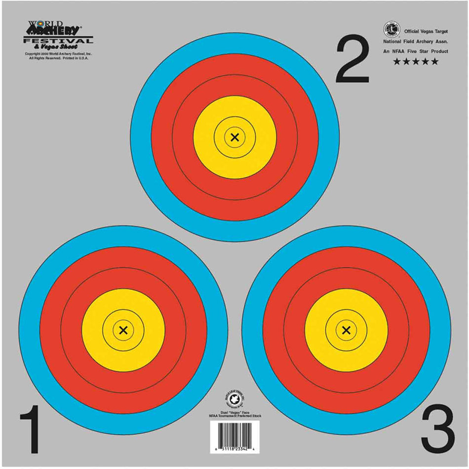 Maple Leaf NFAA Vegas 3-Spot Triangular Indoor Targets 25 pk.