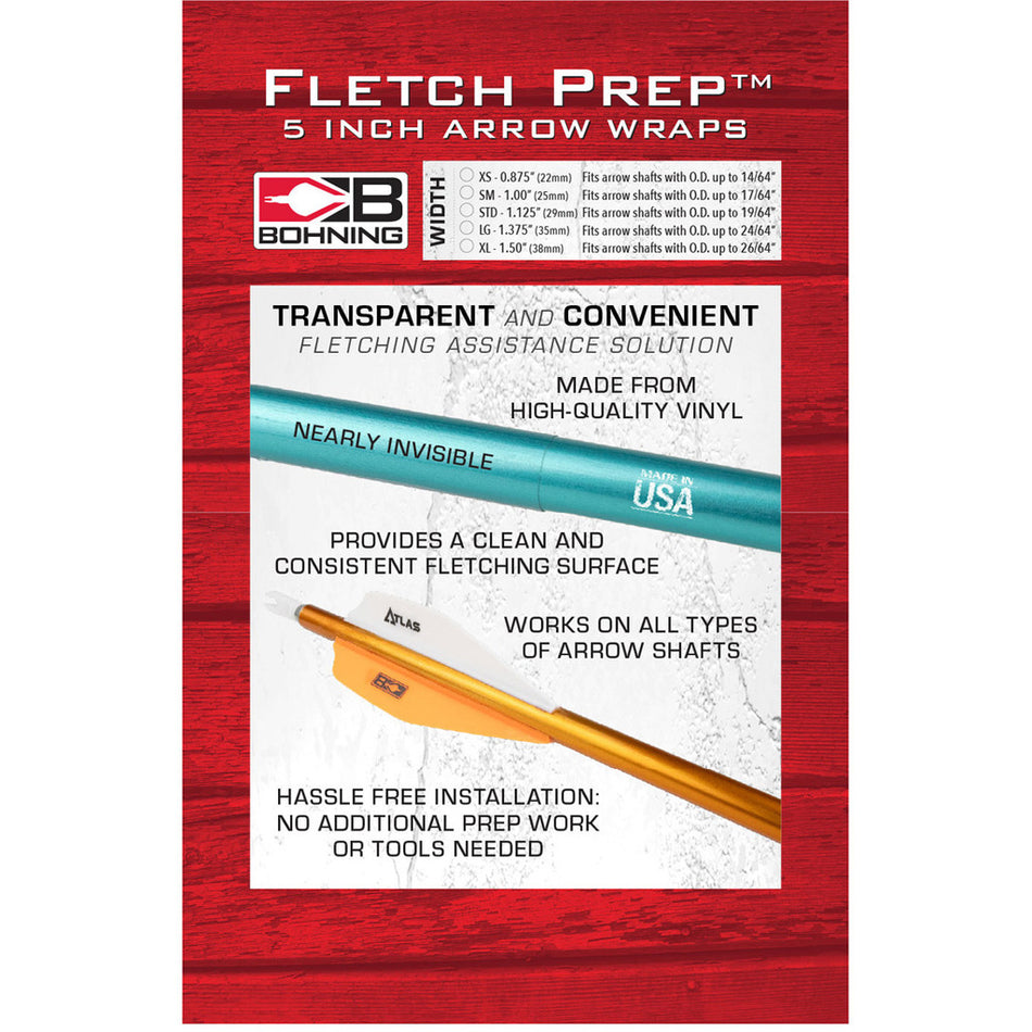 Bohning Fletch Prep Wraps 5 in. Standard Clear 30 pk.