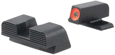AmeriGlo SG434 Protector Tritium Sight Set Sig Sauer Pistols Green Orange Front Black Serrated Rear