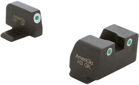 AmeriGlo XD181 Springfield XD Backup Iron Sight Set Green Tritium White Outline (Excludes OSP)