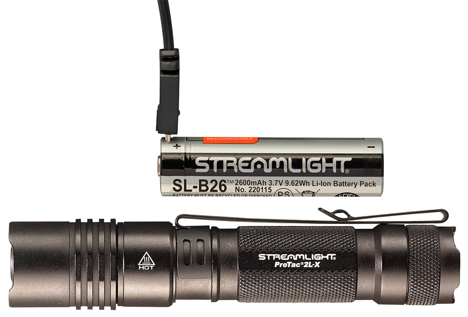 Streamlight 88082 ProTac 2L-X USB Black Anodized 500 Lumen Tactical Light with Tail Cap Switch