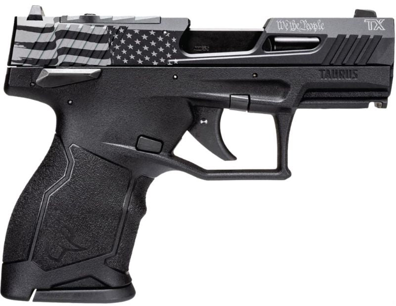 TX22 Compact 9mm 3.38" Blk/White Flag (2) 10rd