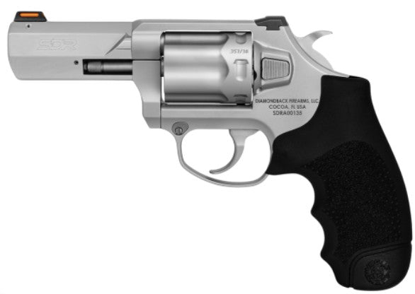 Diamondback DB0700S713 SDR DA/SA 357 Mag/38 Special +P 6 Shot 3" Glass Bead Stainless Steel Barrel, Cylinder & Frame, Black Hogue Rubber Grip, Exposed Hammer