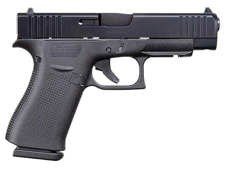 Glock UA4850203FR G48 Slim Compact Frame 9mm Luger 10+1 4.17" Black GMB Barrel, Black nDLC Serrated Steel Slide, Black Polymer Frame w/Beavertail & Front Rail, Black Textured Polymer Grip, Right Hand