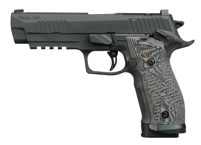 Sig Sauer 226X59XTMSAO P226 XFive Extreme Full Size 9mm Luger 10+1 5" Bull Barrel, Black Nitron Stainless Steel Optic Ready/Serrated Slide & Frame w/Beavertail & Picatinny Rail, Custom Hogue G10 Piran