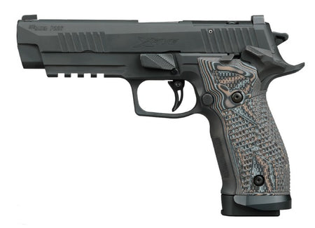 Sig Sauer 226X59XTMSAO P226 XFive Extreme Full Size 9mm Luger 10+1 5" Bull Barrel, Black Nitron Stainless Steel Optic Ready/Serrated Slide & Frame w/Beavertail & Picatinny Rail, Custom Hogue G10 Piran
