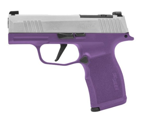 Sig Sauer 365X-9-TXR3-PR P365 XSeries Purple Rain 9mm Luger 12+1 3.10" Black DLC Barrel, Stainless Steel Optic Ready/Serrated Slide, Purple Cerakote Stainless Steel Frame w/Accessory Rail, Polymer Gri