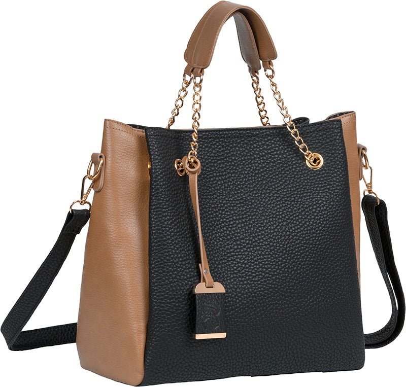 Bulldog Tote Style Concealed Carry Purse with Holster Black/Tan