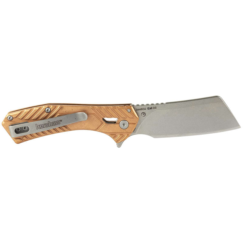 Kershaw Static Folding Pocket Knife Copper Handle Cleaver Blade