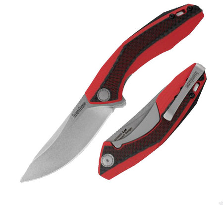 Kershaw Tumbler Pocket Folding Knife, Red Handle, Stainless Blade