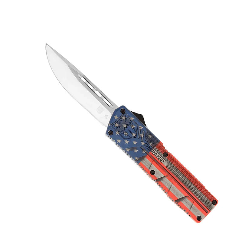 CobraTec Lightweight Cerakote American Flag OTF Automatic Knife