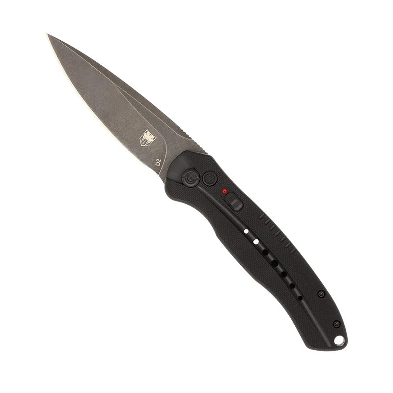 CobraTec Black Diablo Auto Folder Knife G-10 Handle 3.5"