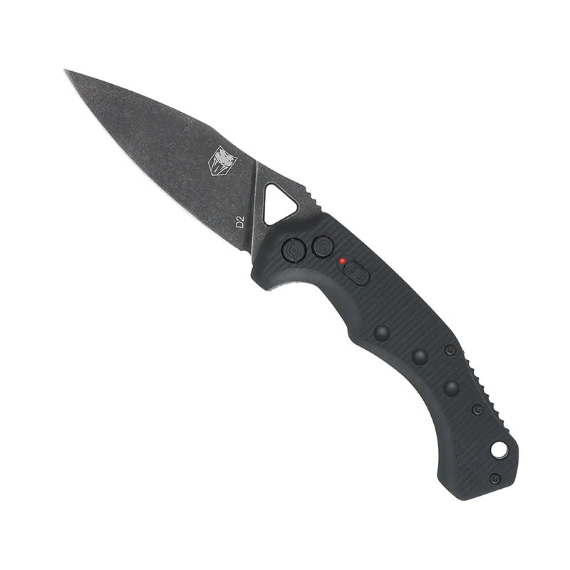 CobraTec Ryker Automatic Folding Knife D2 Steel G-10 Black 3.75"
