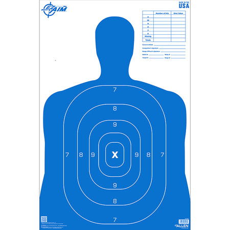 EZ Aim 23x35 B27 Silhouette Paper Target, 50-Piece Set - Allen