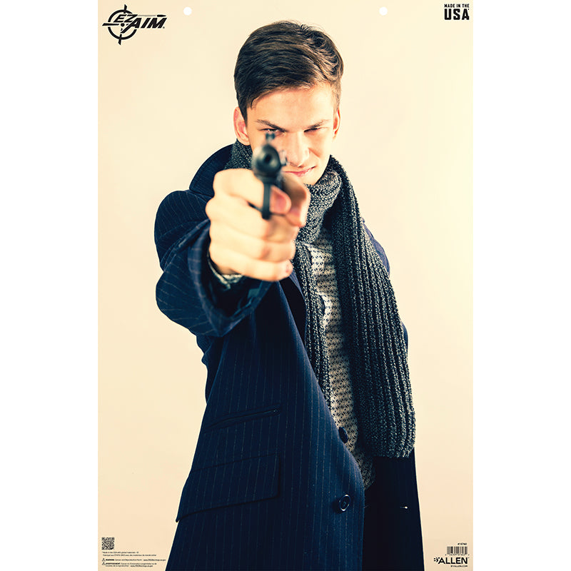 EZ Aim 23x35 Photo Real Male Threat Paper Shooting Target, 50 Pk