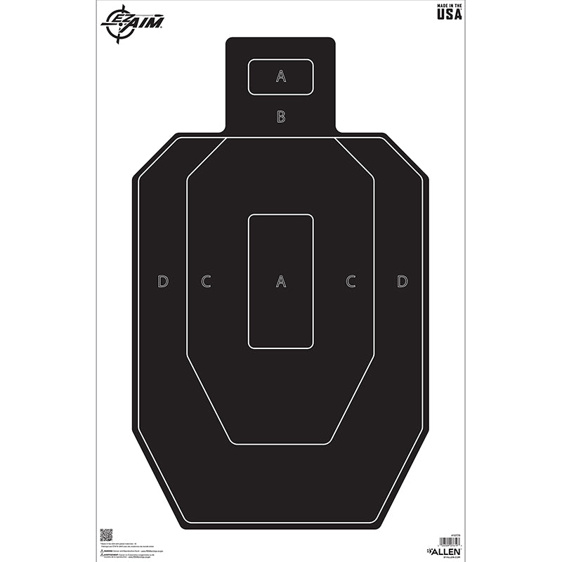 EZ Aim 23x35 IPSC Silhouette Paper Target, 50-Piece Set - Allen