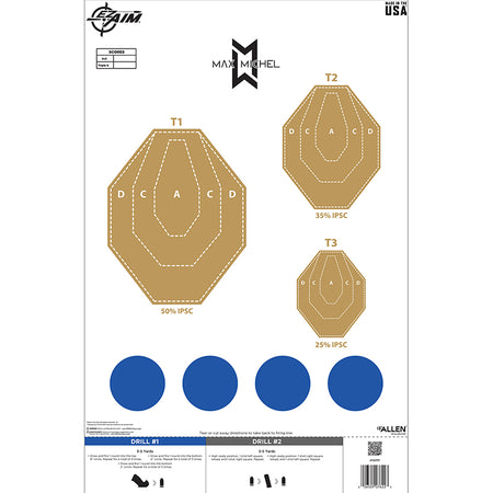 EZ Aim 23x35 B-2 Course of Fire Paper Shooting Target, 50 Pk