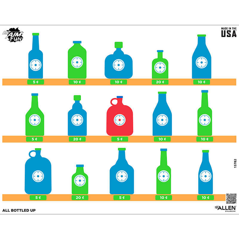 EZ Aim 24x19 Fun Bottled Up Paper Shooting Target, 4 Pk