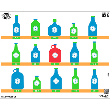 EZ Aim 24x19 Fun Bottled Up Paper Shooting Target, 4 Pk