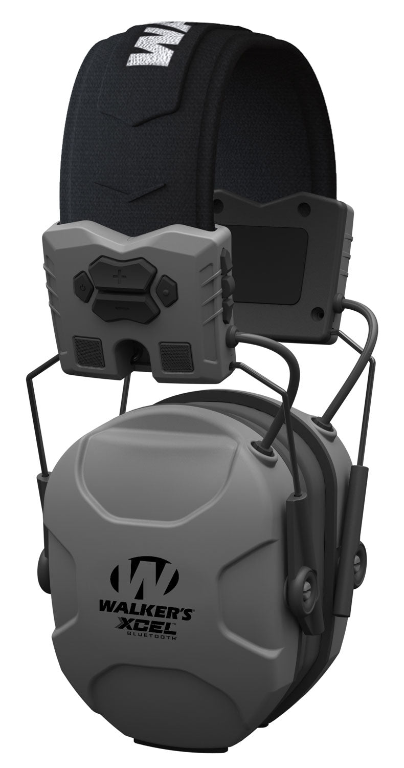 Walker's XCEL 500BT GWPXSEMBT 26 dB Bluetooth Electronic Over-the-Head Earmuff Gray/Black Polymer