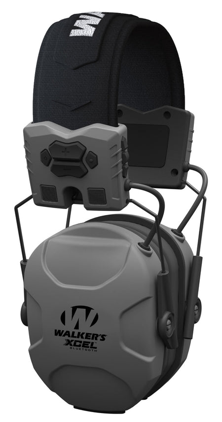 Walker's XCEL 500BT GWPXSEMBT 26 dB Bluetooth Electronic Over-the-Head Earmuff Gray/Black Polymer