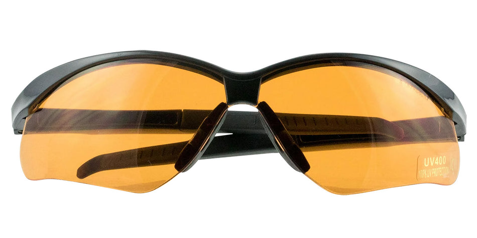 Walker's Crosshair Protective Sport Glasses Adult Amber Lens Black Frame GWPSGLAMB