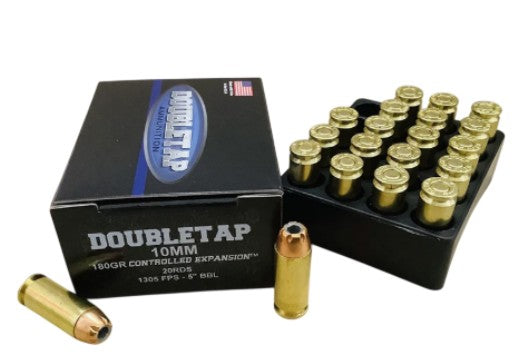 DoubleTap Controlled Expansion 10mm Auto 180 grain Jacketed Hollow Point ammunition