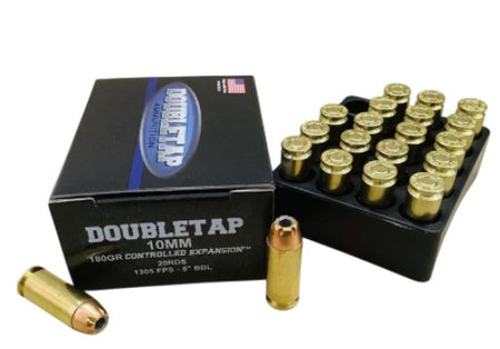 DoubleTap Controlled Expansion 10mm Auto 180 grain Jacketed Hollow Point ammunition