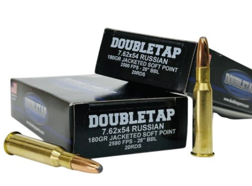 DoubleTap DT Long Gun 7.62x54mmR 180 grain Jacketed Soft Point ammunition
