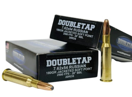 DoubleTap DT Long Gun 7.62x54mmR 180 grain Jacketed Soft Point ammunition