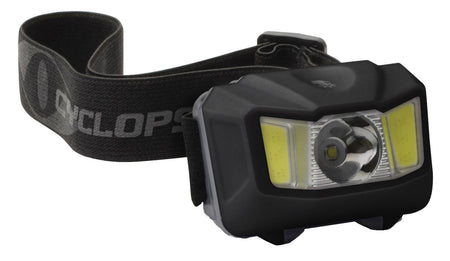Cyclops Hero Headlamp 255 Lumen White Center LED Green COB Side LED Black Includes 3 AAA Batteries