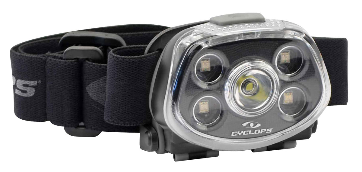 Cyclops XP Force Headlamp 350 Lumens White Red Green Cree LED Five Modes Water Resistant Black