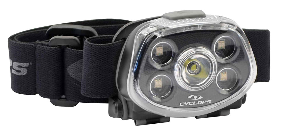 Cyclops XP Force Headlamp 350 Lumens White Red Green Cree LED Five Modes Water Resistant Black