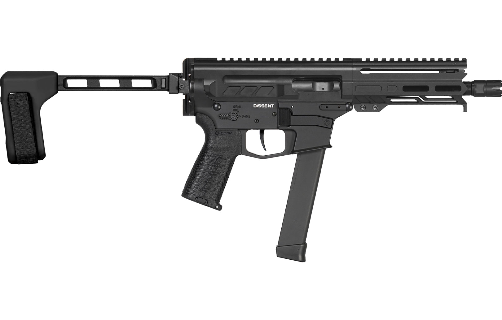 CMMG DISSENT MKGS PISTOL 9MM 6.5 ARMOR BLK BRACE