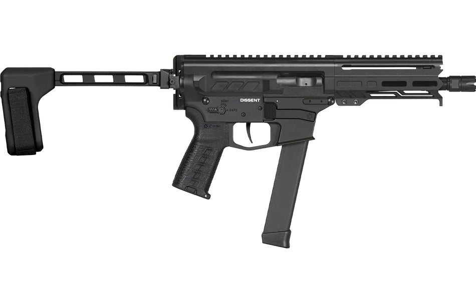 CMMG DISSENT MKGS PISTOL 9MM 6.5 ARMOR BLK BRACE
