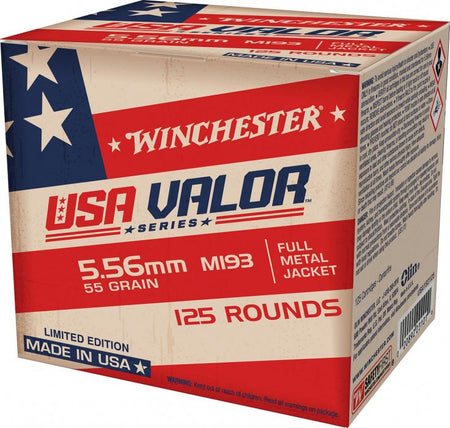 Winchester Ammo USA193125 5.56 M193 55 Full Metal Jacket (FMJ)