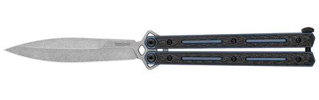 Kershaw Lucha 4.6" Spear Point Balisong Carbon Fiber Blue/Black