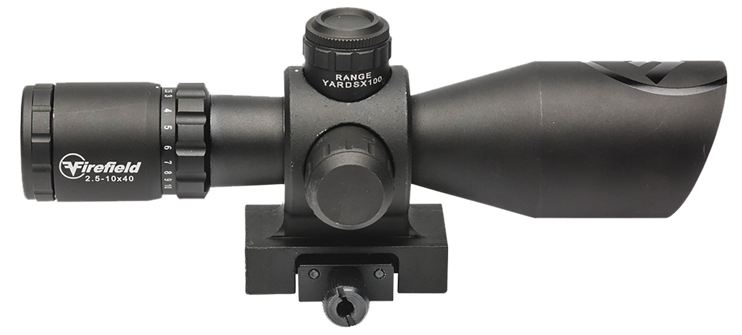 Firefield Barrage Matte Black 2.5-10x40mm Multi-Coated Illuminated Red/Green Mil-Dot Reticle Scope