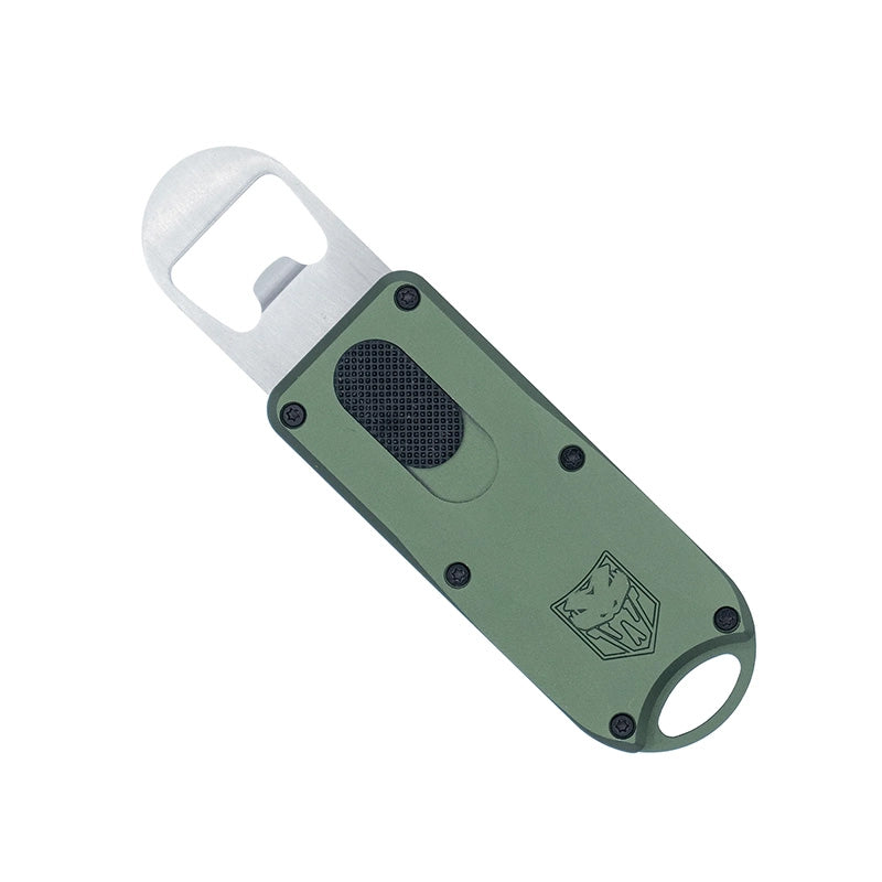 CobraTec OD Green OTF Aluminum Bottle Opener with Stainless Steel Opener Insert