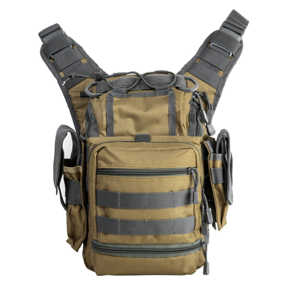 NcSTAR PVC Shoulder Utility Bag Tan and Urban Grey