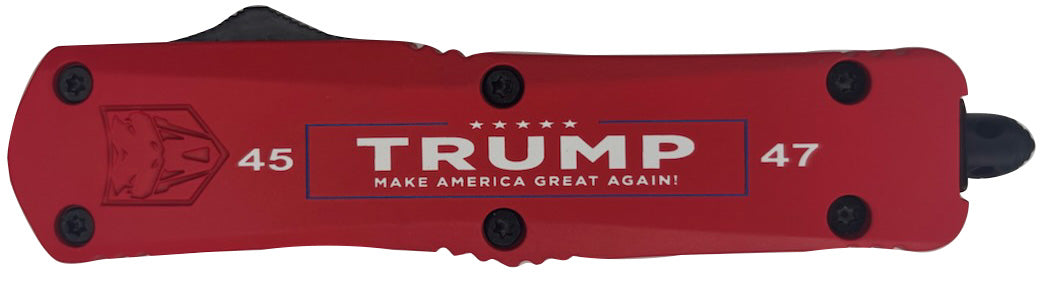 CobraTec Trump 45/47 Red OTF Automatic Knife USA Flag Edition