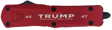 CobraTec Trump 45/47 Red OTF Automatic Knife USA Flag Edition