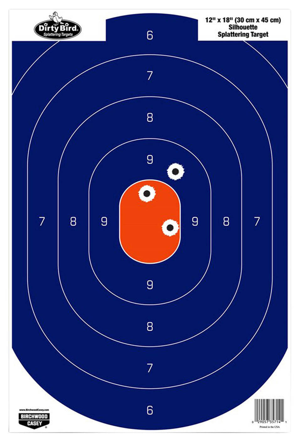 Birchwood Casey 35718 Splatter Silhouette Tagboard Hanging Targets 12"x18" Blue/Orange 8 Count