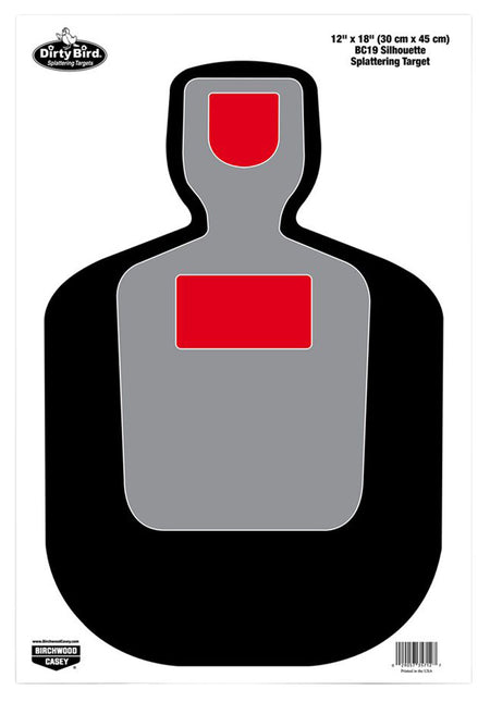 Birchwood Casey 35717 BC-19 Dirty Bird Pistol Silhouette Hanging Tagboard Targets 12"x18" 8 Count