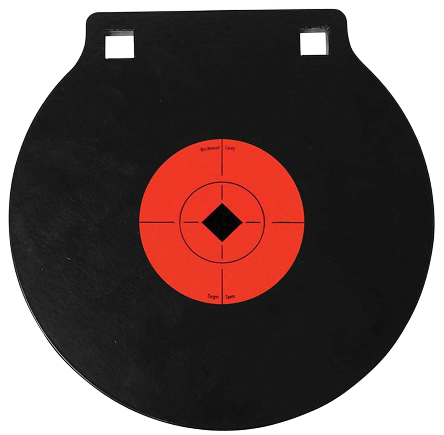 Birchwood Casey 47604 8" AR500 Steel Circle Double-Hole Hanging Target 3/8" Thick Black/Orange