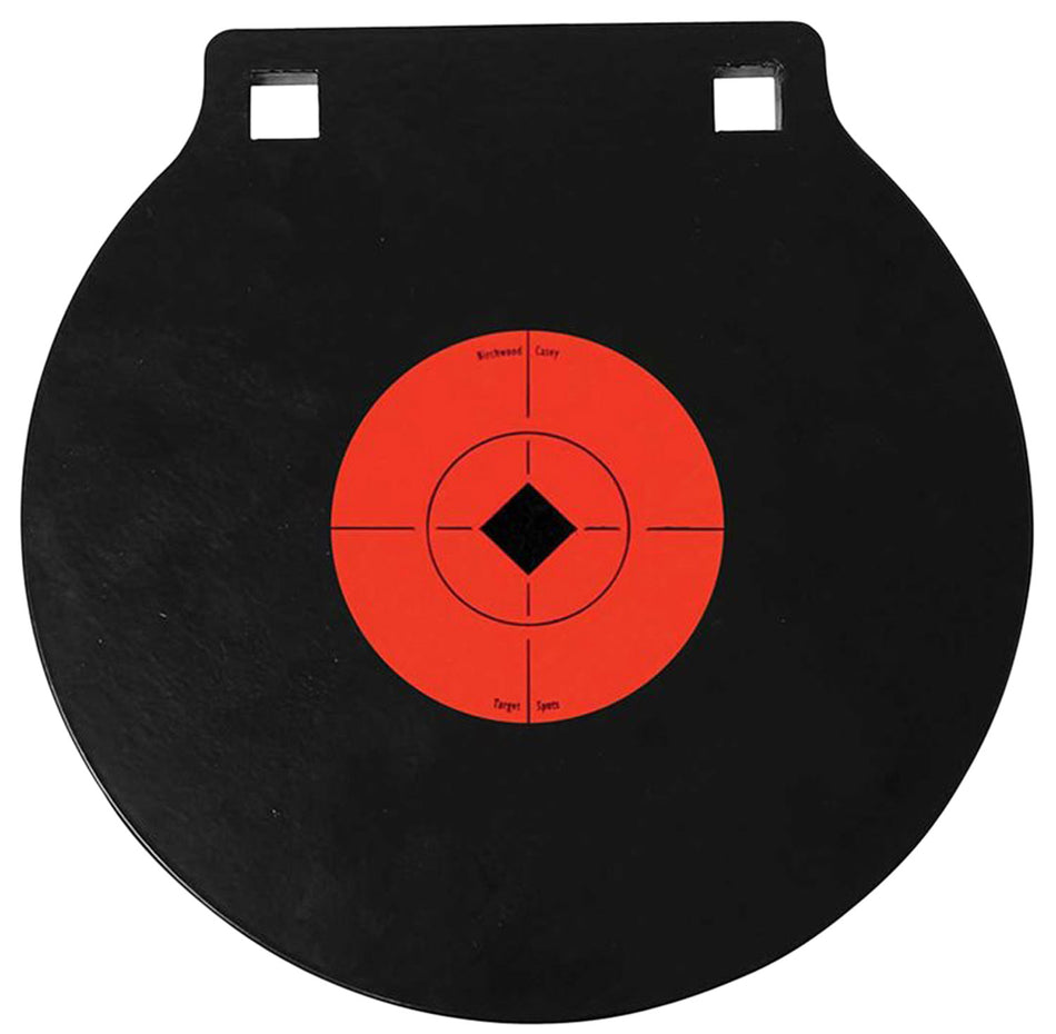 Birchwood Casey 47604 8" AR500 Steel Circle Double-Hole Hanging Target 3/8" Thick Black/Orange